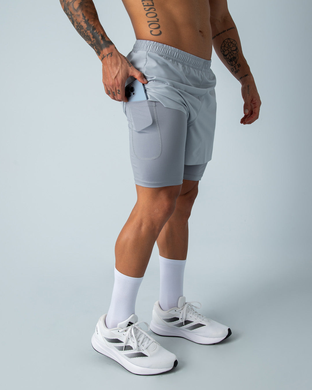 Pantaloneta 2 en 1 - HYBRID Gris