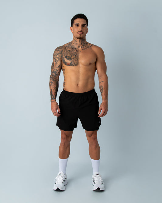 Pantaloneta 2 en 1 - HYBRID Negra