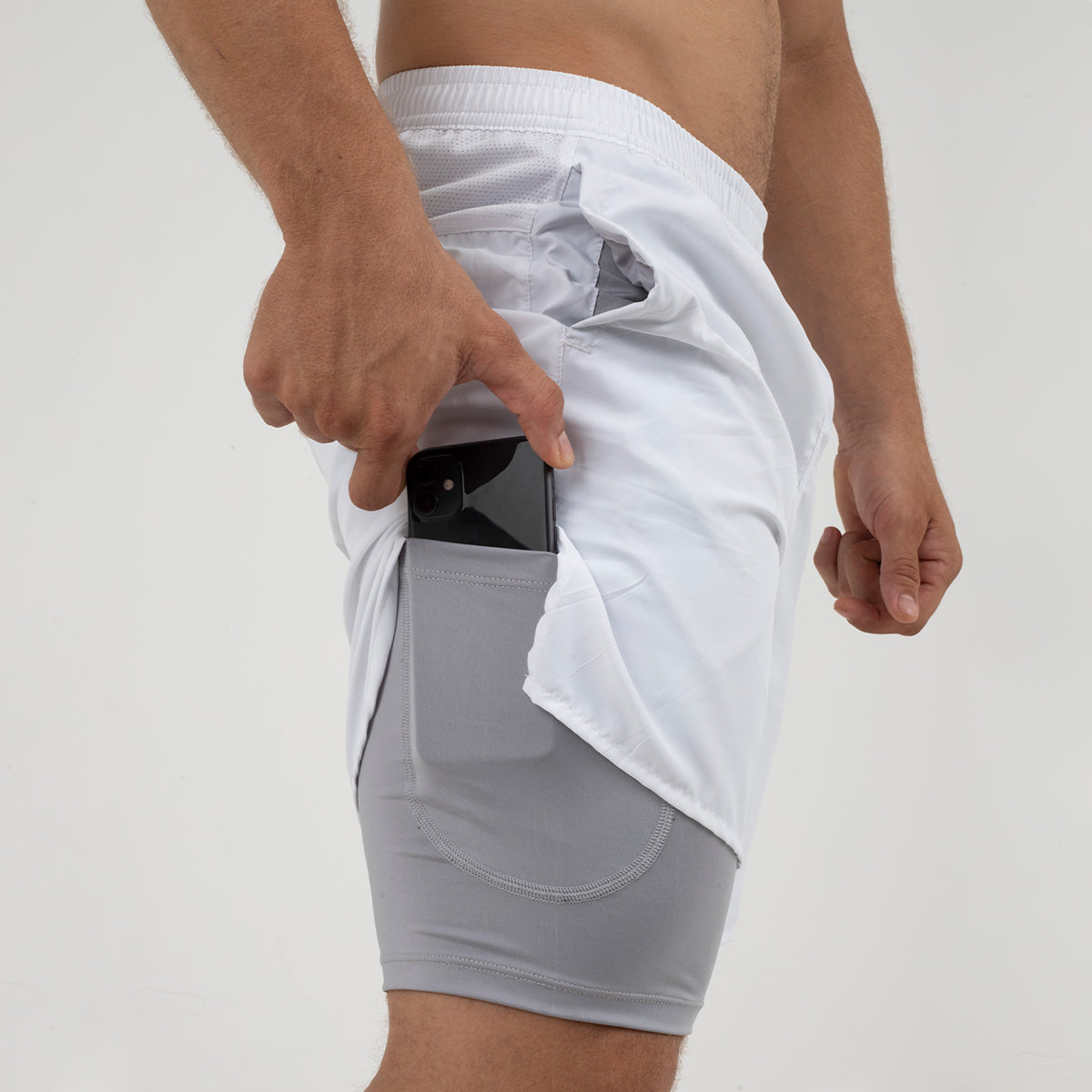 Pantaloneta con Licra Blanca