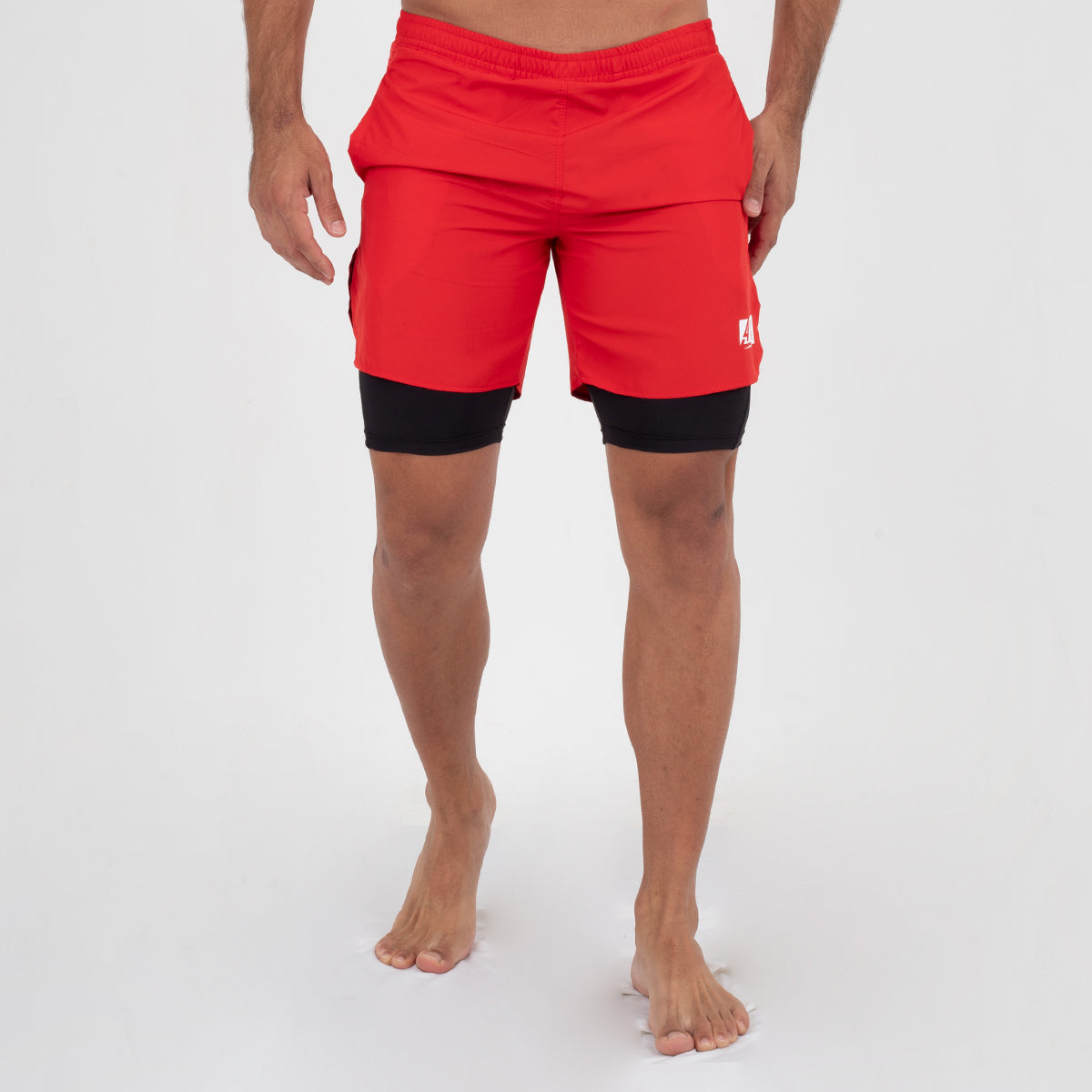 Pantaloneta Con Licra Roja