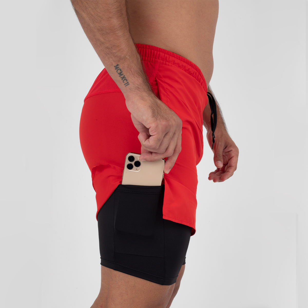 Pantaloneta Con Licra Roja